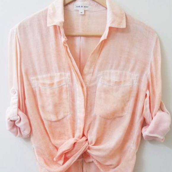 Anthropologie Cloth Stone Ombre Button Down Shirt - Picture 5 of 9